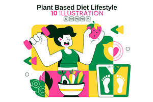 10 Plant Based Diet Lifestyle, a Food Illustration by denayunebgt