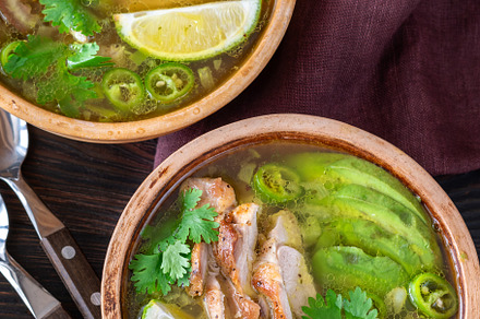 Green chili with chicken, a Food & Drink Photo by Alexander Prokopenko