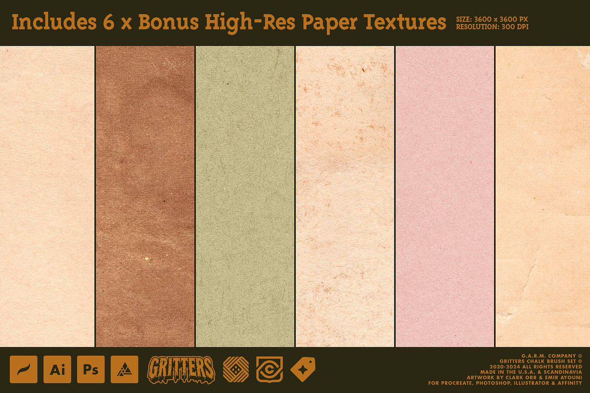 Gritters Chalk Brushes (Affinity), a Brush Add-On by G.A.R.M. Company (Photo 11 of 13)