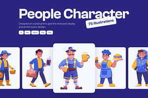 People Character Illustration Set, a Person Illustration by Brickclay