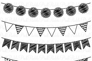 Doodle Bunting Photoshop Brushes