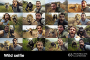 Selfie with wild animals - 63 images, an Animal Photo by Handmadefont (Thumbnail 4 of 11)