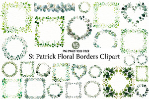St Patrick Floral Borders Clipart, an Illustration by Designworld
