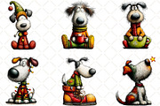 Whimsical Christmas Dogs Clipart, an Illustration by Black Bird Studio (Thumbnail 2 of 6)