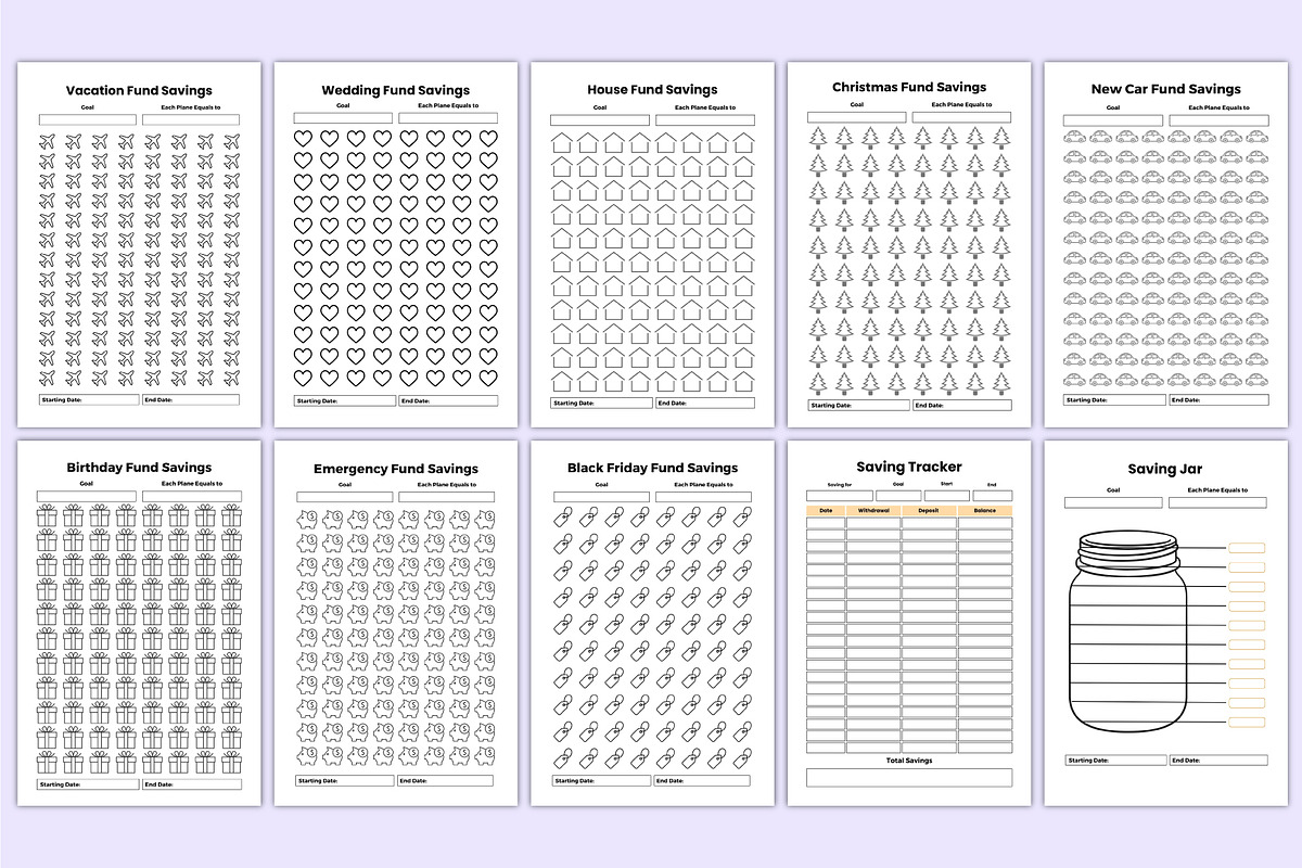 2025-26 Money Saving Challenges Book, a Stationery Template by Mustafiz (Photo 8 of 8)