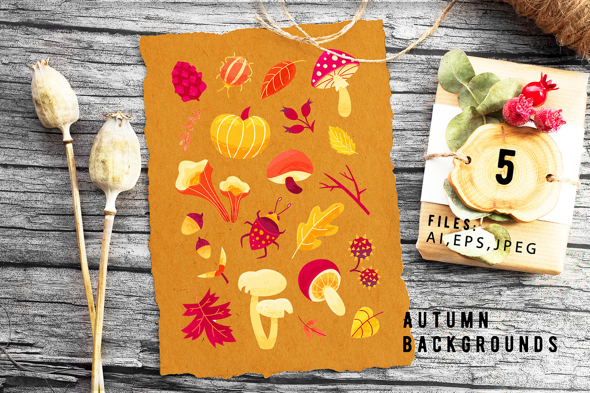 Autumn pattern. Fall season prints., a Pattern Graphic by WalnutBird (Photo 4 of 4)