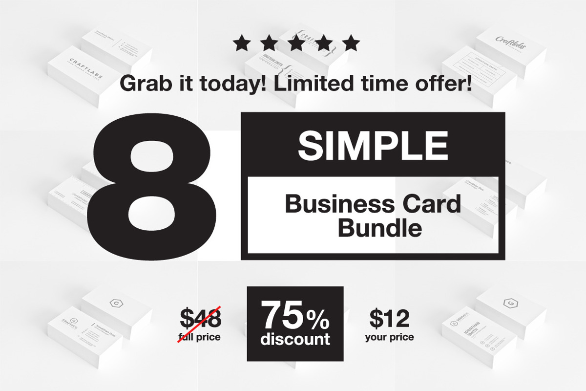 Simple Business Card Bundle - 3, a Business Card Template by ND Design (Photo 1 of 9)