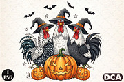 Halloween Pumpkin Chicken Witch Fall, an Illustration by DreamCafeArt (Thumbnail 1 of 7)
