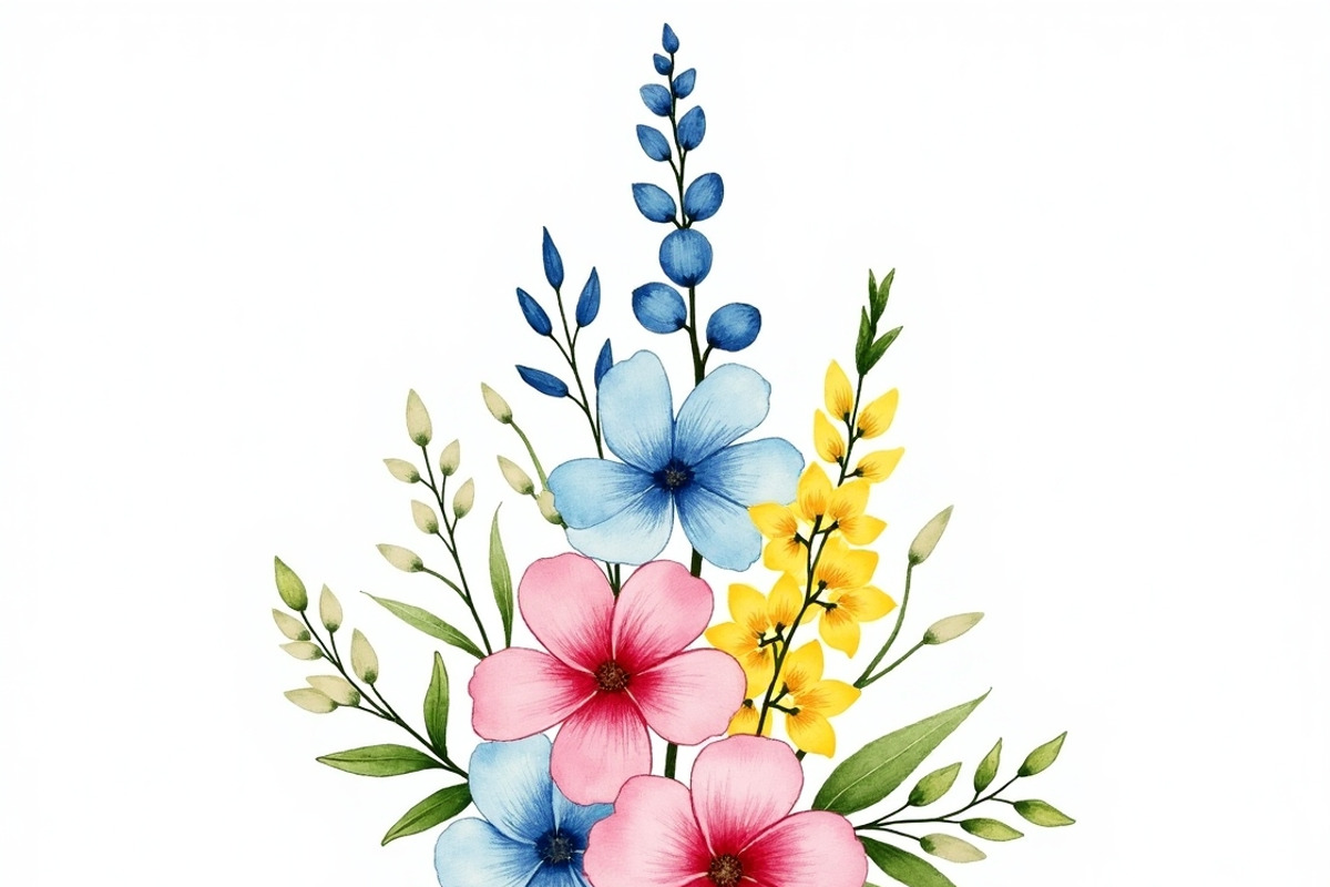 Vibrant Watercolor Floral Bouquet Bu, an Illustration by BIPLOB EXPERT (Photo 9 of 14)