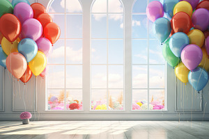 3d rendering of colorful balloons in, a Photo by Iftikhar Alam