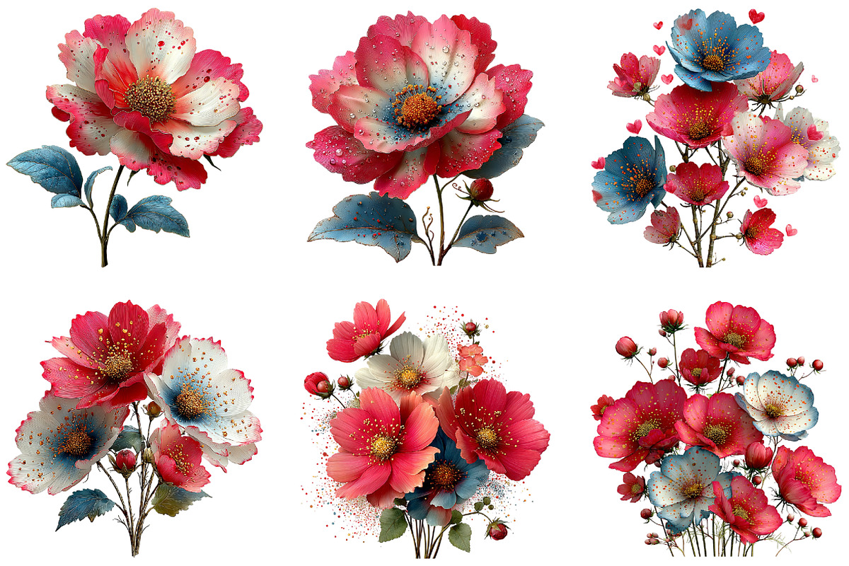 Spring Cosmos Flower Clipart, an Illustration by CraftArtStudio (Photo 3 of 6)