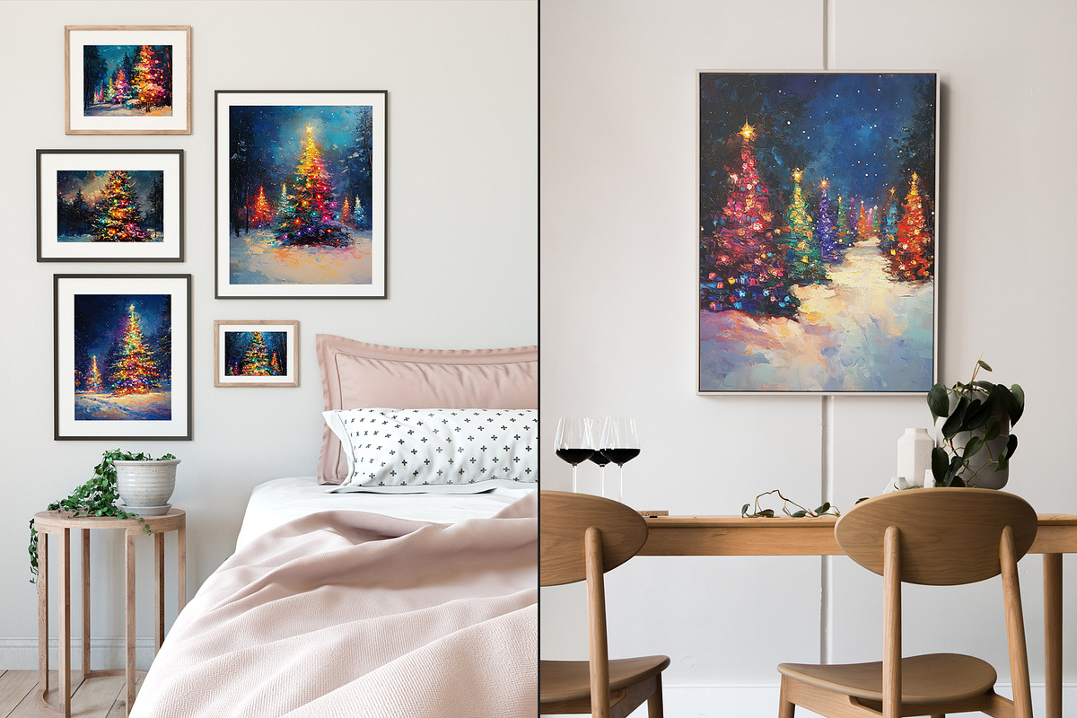Christmas Tree Night Illustration, a Decorative Illustration by Housui Patterns (Photo 9 of 9)