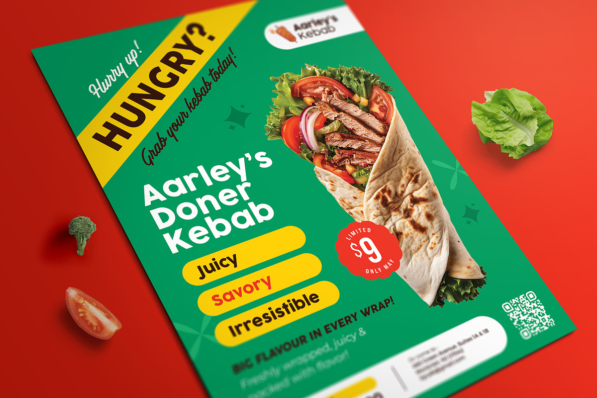 Kebab Menu Flyer, a Flyer Template by Aarley Kaiven (Photo 1 of 2)