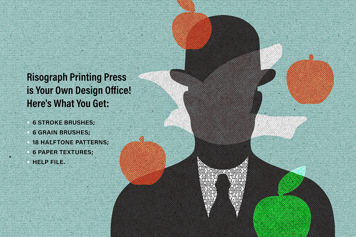 Printing Press Illustrator Brushes, a Brush Add-On by pixelbuddha.net (Photo 2 of 11)