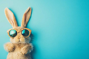 Cool bunny with glasses, an Animal Photo by VetalStock
