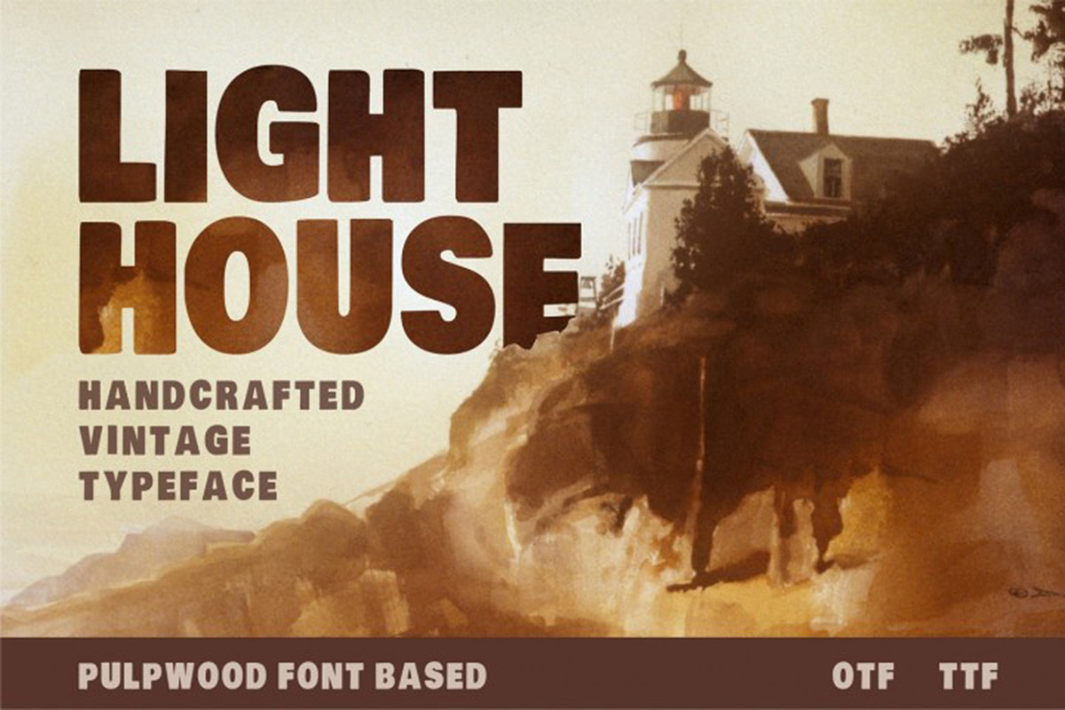 Pulpwood font vintage typeface preview 2