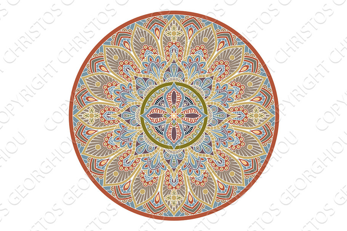Pattern Motif Mandala Art Ornament, a Decorative Illustration by Christos Georghiou