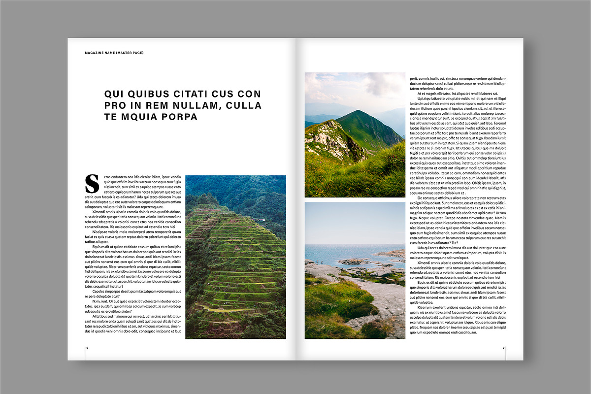 Modern Magazine Layout (A4+US), a Magazine Template by tomsarraipodesign (Photo 5 of 21)