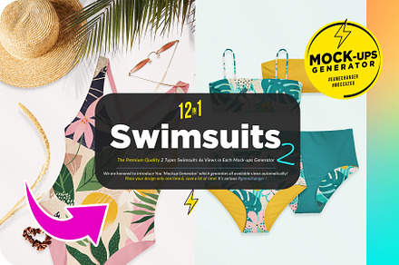 Swimsuits 12x Mock-ups Generators, a Bottom Mockup by Mocca Mockups Store