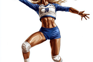 Female Volleyball Player Dynamic Ser, a Sports & Recreation Photo by Pixeness Studio