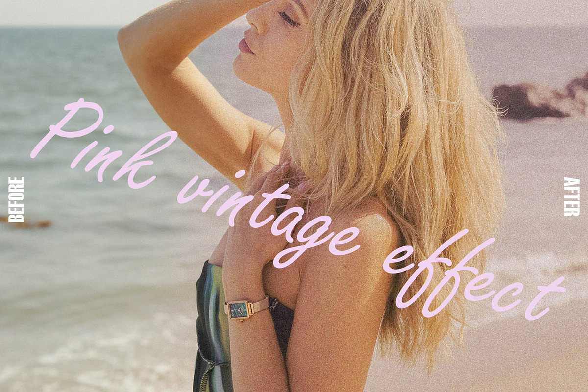 PinkVintage Photo Effect, a Texture Graphic by Drawwell (Photo 1 of 6)