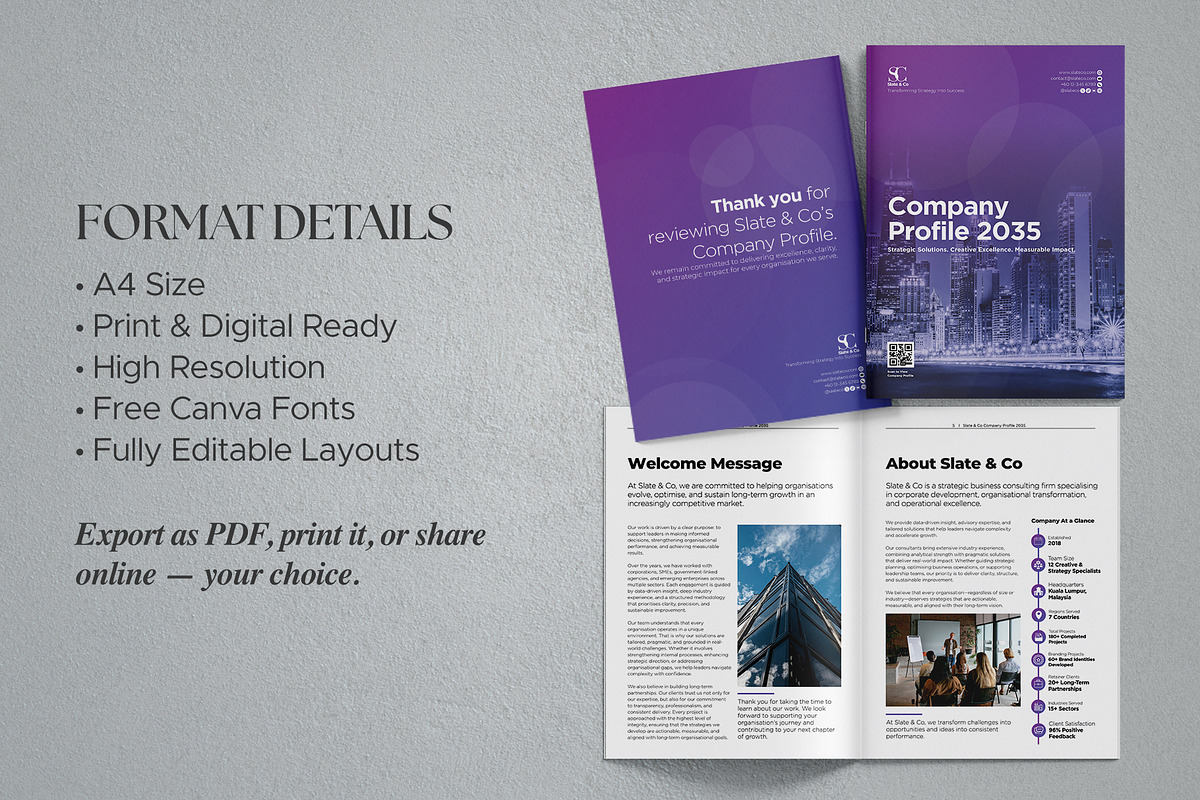 Minimalist Corporate Company Profile, a Brochure Template by Oshin Design (Photo 5 of 6)