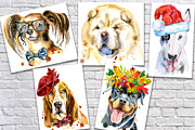10 watercolor dog portraits, an Animal Illustration by Watercolor fantasy (Thumbnail 4 of 5)