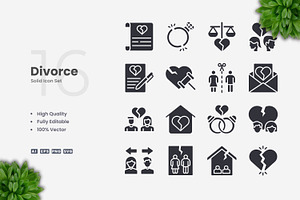 Divorce Solid Icons, an Icon by Upnowgraphic