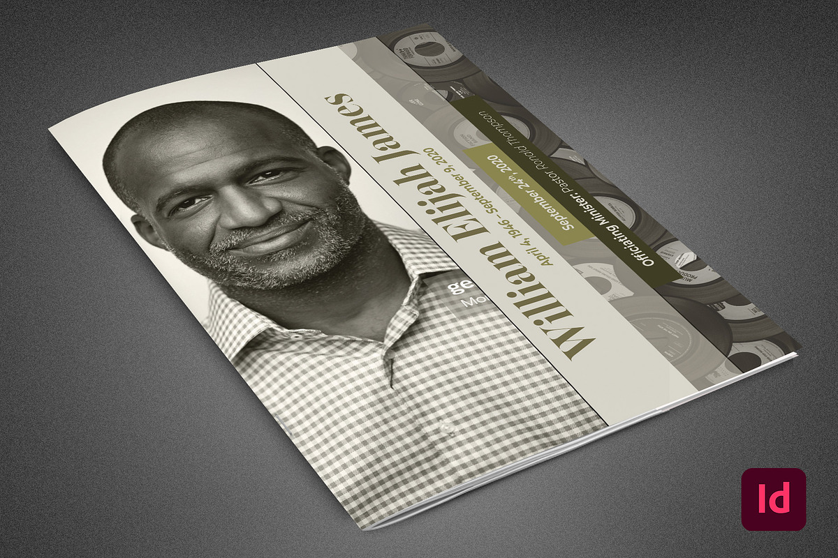 Green Vinyl Funeral Program Template, a Brochure Template by loswl (Photo 1 of 7)