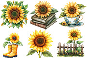 Autumn Sunflowers Clipart, an Illustration by Designworld (Thumbnail 5 of 6)