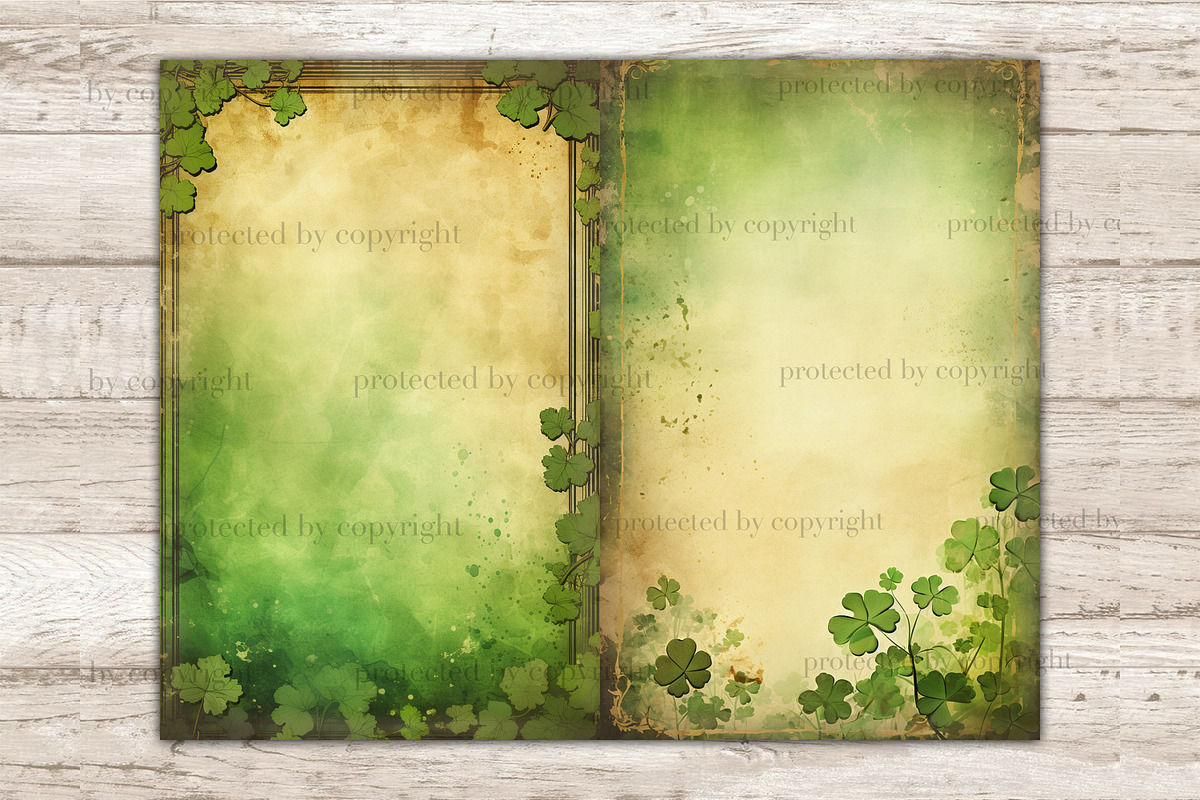 St. Patrick's Day Junk Journal Page, a Seasonal Illustration by GlamArtZhanna (Photo 6 of 10)