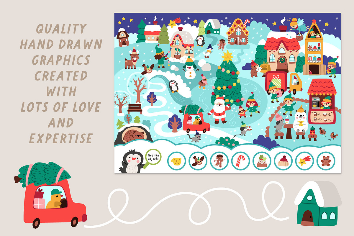 Christmas village games kit for kids, an Education Illustration by Lexi Claus (Photo 14 of 15)