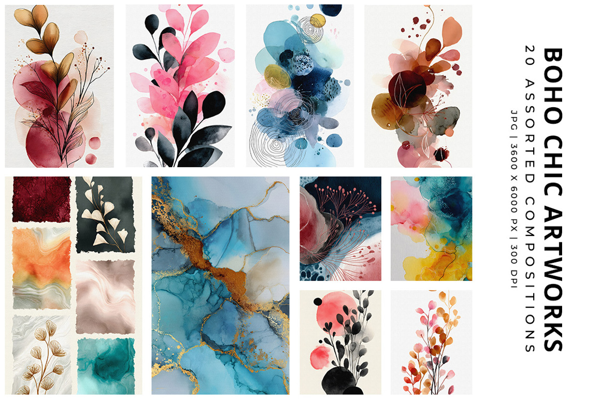 Boho Chic Artworks, a Decorative Illustration by Digital Art Creations (Photo 2 of 6)
