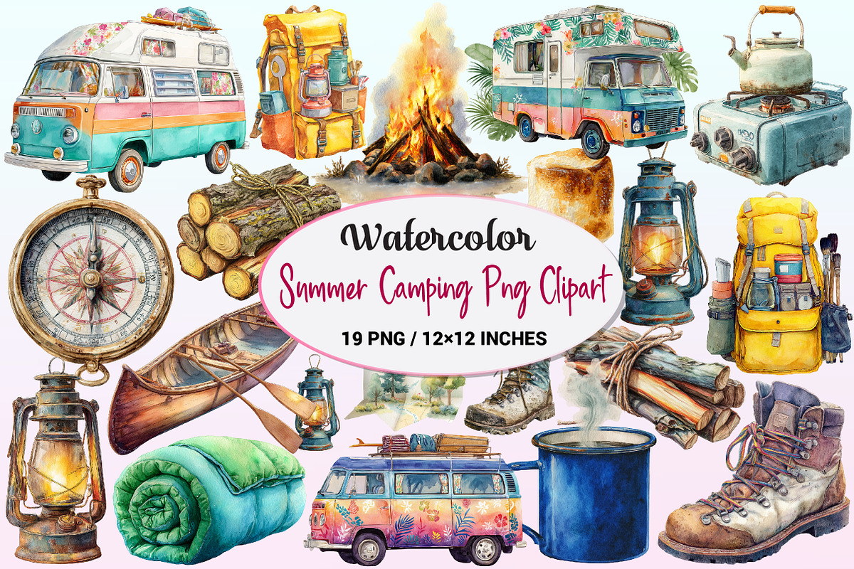 Summer Camping Clipart, a Graphic by CitraGraphics (Photo 1 of 4)