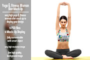 Yoga and Fitness Woman Shirt Mock Up, a Shirt Mockup by Pixel Place (Thumbnail 1 of 4)