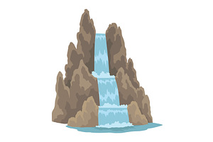 Cartoon river cascade, an Illustration by Things for designers