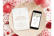Valentine Card and Phone Mockup, a Product Mockup by MockupWizard (Thumbnail 4 of 4)