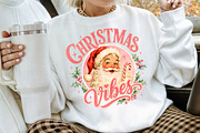 Pink Christmas Vibes Santa PNG, a Seasonal Illustration by Creative Art (Thumbnail 3 of 3)