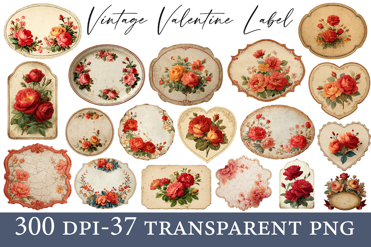 Vintage Valentine Label Sublimation, an Illustration by Designworld (Photo 1 of 6)