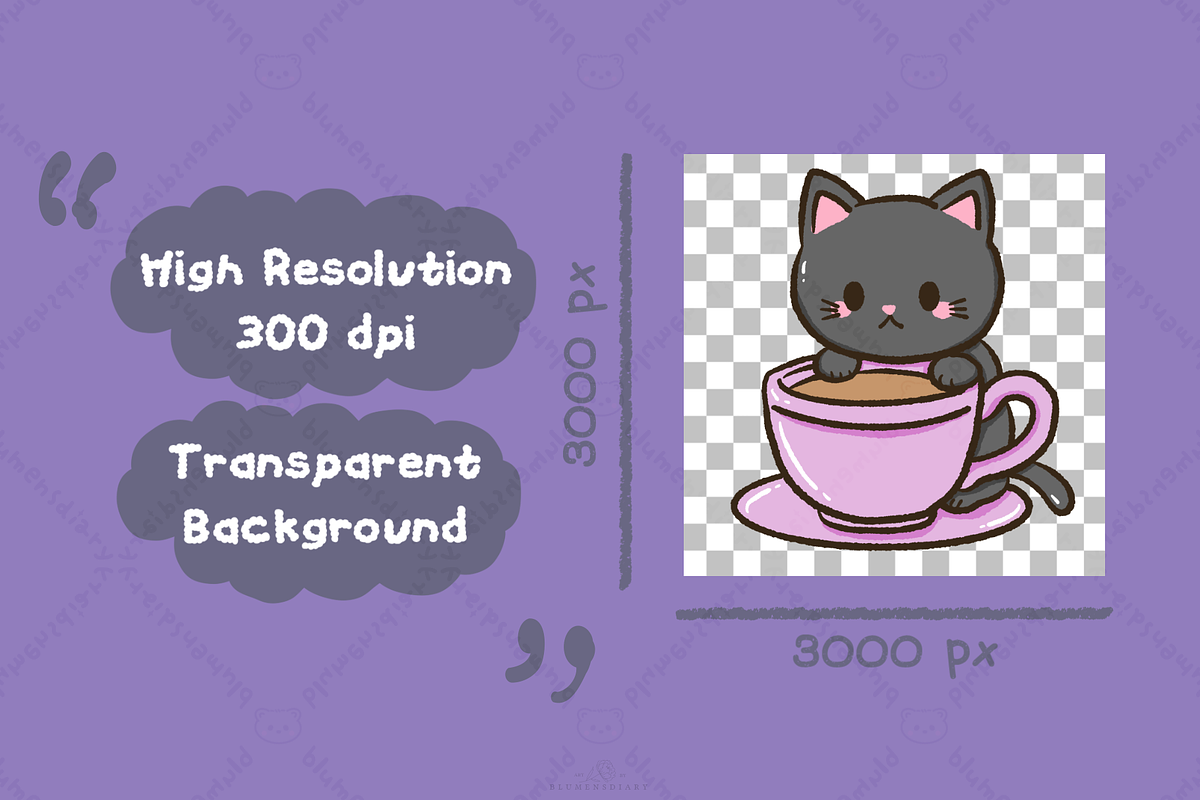 Kawaii Black Cat Witching Hours, an Animal Illustration by Blumensdiary (Photo 3 of 6)