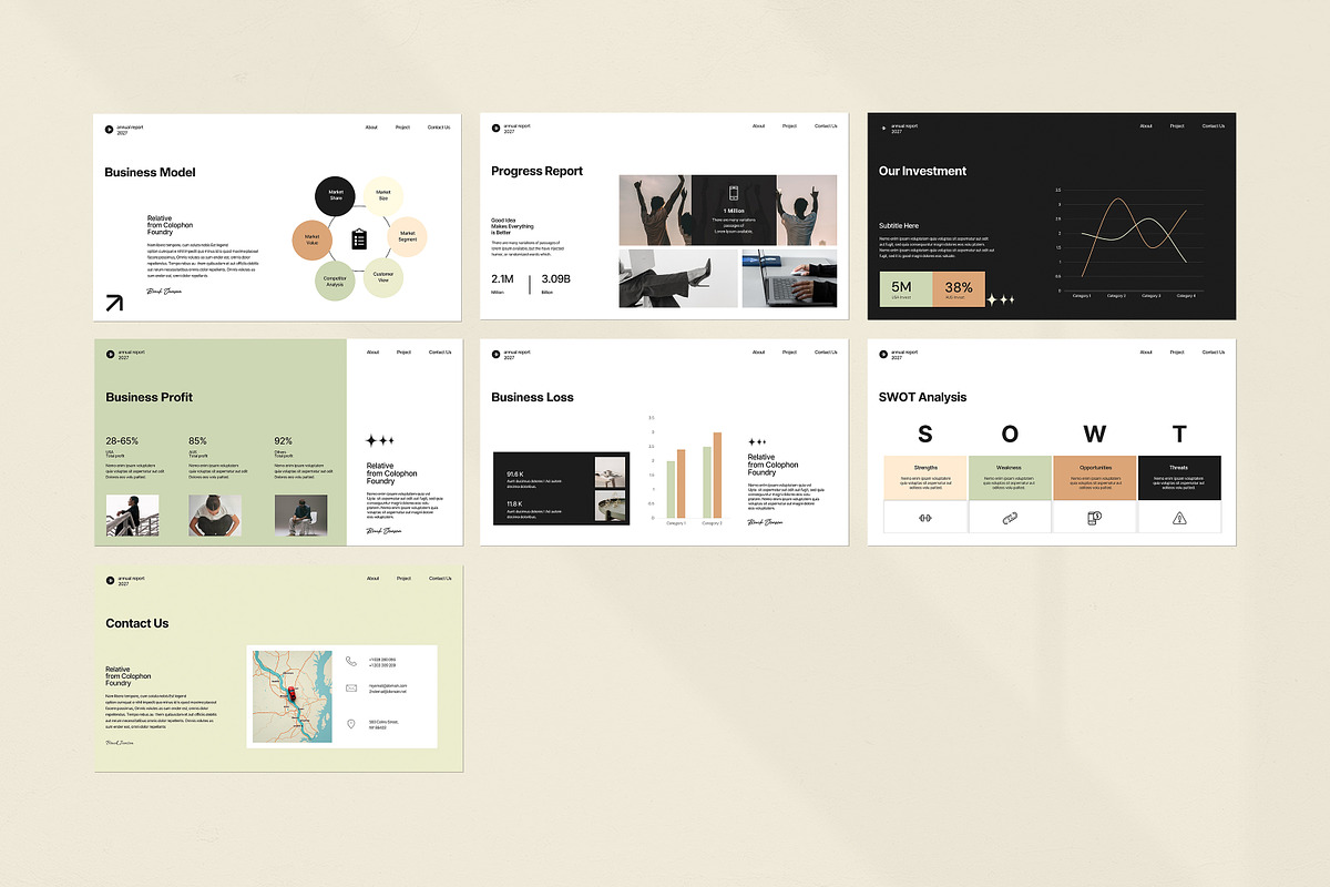 Annual Report Presentation Template, a Presentation Template by evgenystudio (Photo 5 of 9)