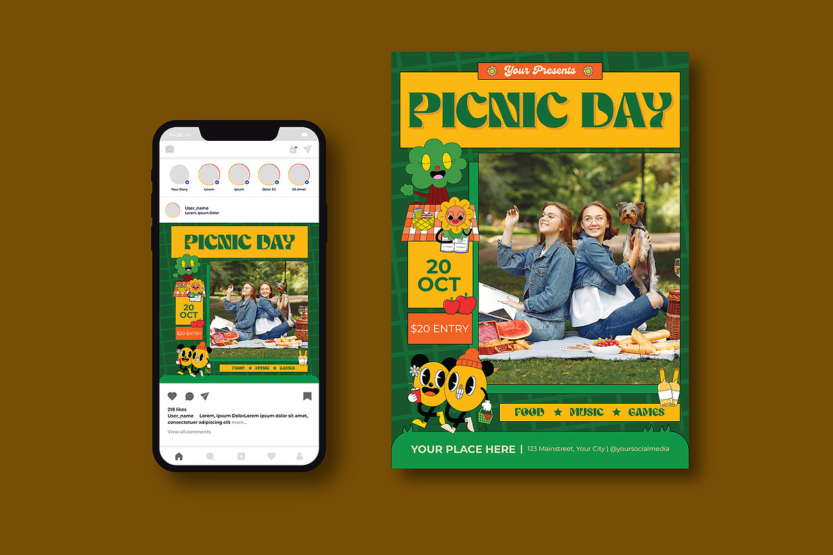 Picnic Day Flyer, a Flyer Template by iDoodle Studio