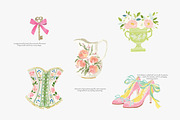 rococo romance clipart set, a Decorative Illustration by Patishop Art (Thumbnail 7 of 9)