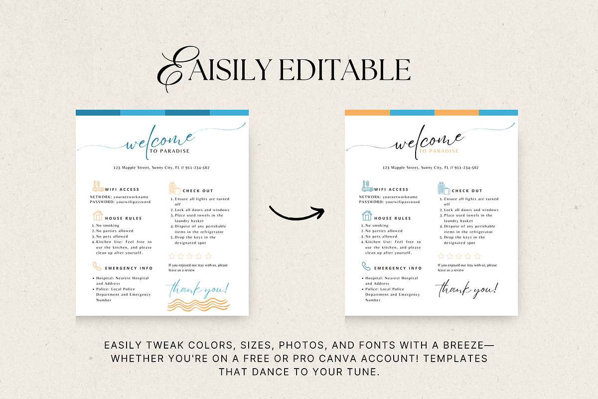 Airbnb Welcome Sign Airbnb Template, a Poster Template by Matisse Studio (Photo 6 of 10)