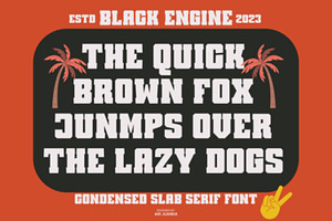 Black Engine Font Font Slab Serif