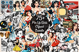 75 Retro Pin Up Girls Bundle