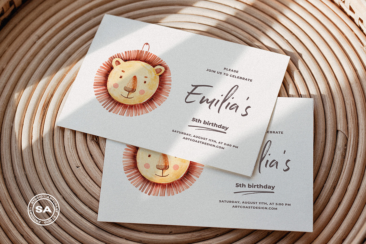 Kids Cards Mockup, an Invitation Template by Artcoast Studio (Photo 1 of 7)