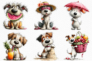 Whimsical Summer Dogs Clipart, an Illustration by Craft Nest (Thumbnail 3 of 12)