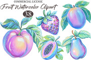 Fruit Watercolor Clipart Set, an Illustration by designcity5 (Thumbnail 1 of 5)