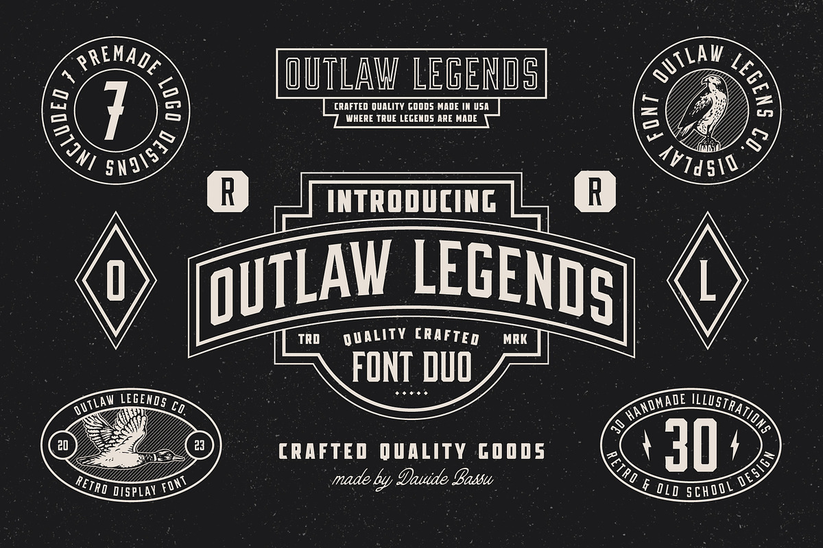 OUTLAW LEGENDS Font Duo + Extra, a Serif Font by Davide Bassu (Photo 5 of 18)